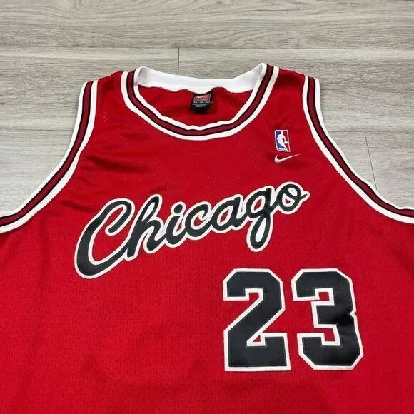 Vintage Michael Jordan Jersey Mens 3XL Red Nike Chicago Bulls 90s NBA Basketball - Picture 2 of 12